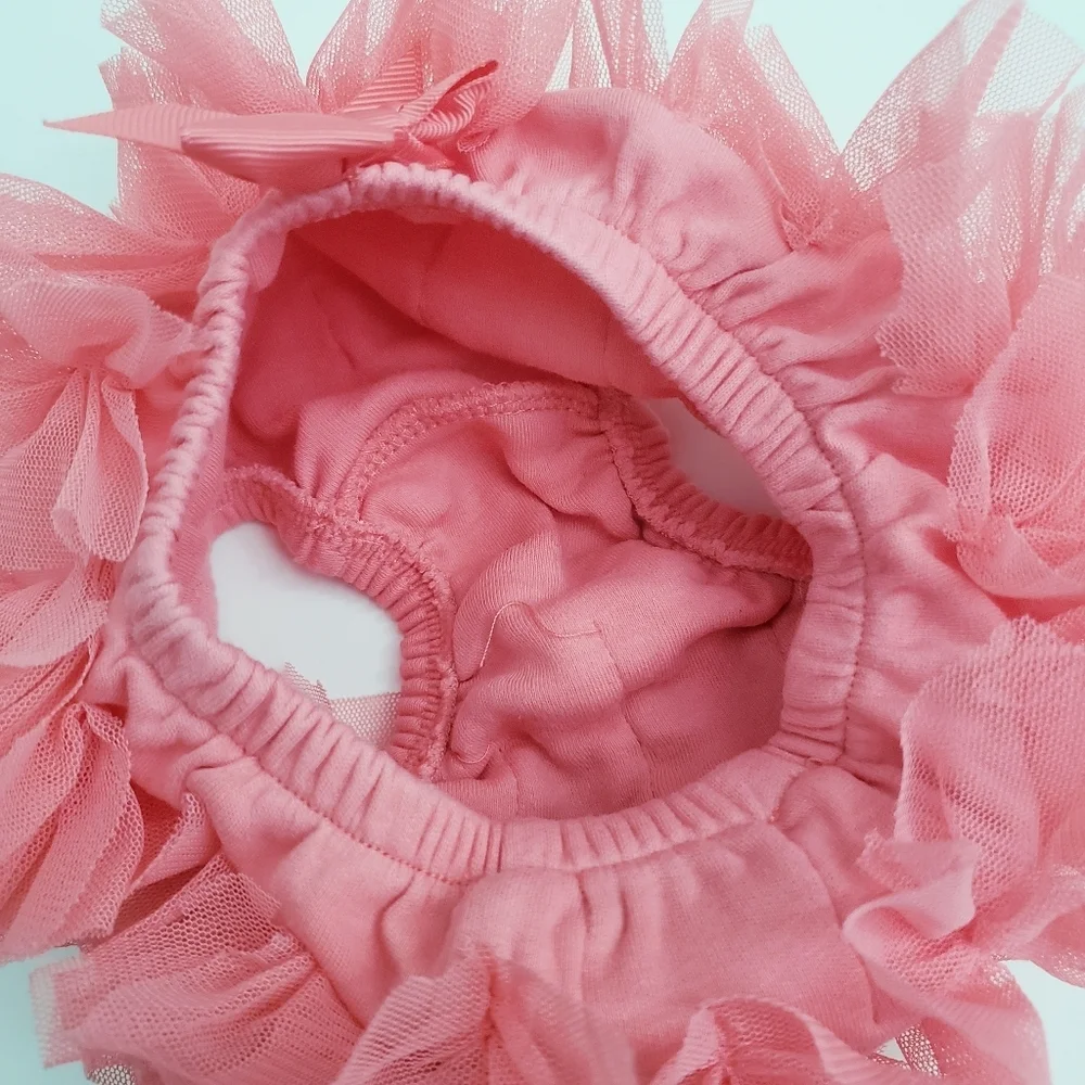 Mud Pie Coral Pink Chiffon Diaper Cover